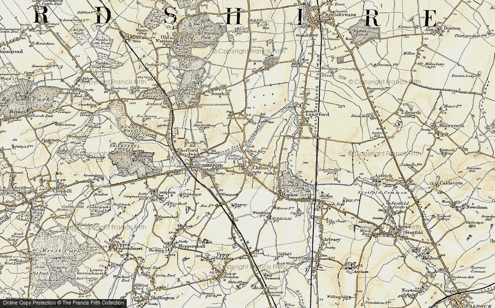 Old Map of Historic Map covering River Ivel Navigation in 1898-1901
