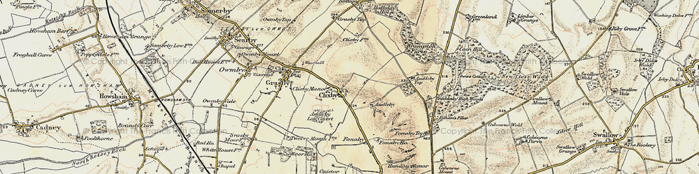 Old map of Clixby in 1903-1908
