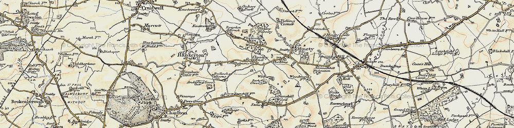 Old map of Cloatley End in 1898-1899