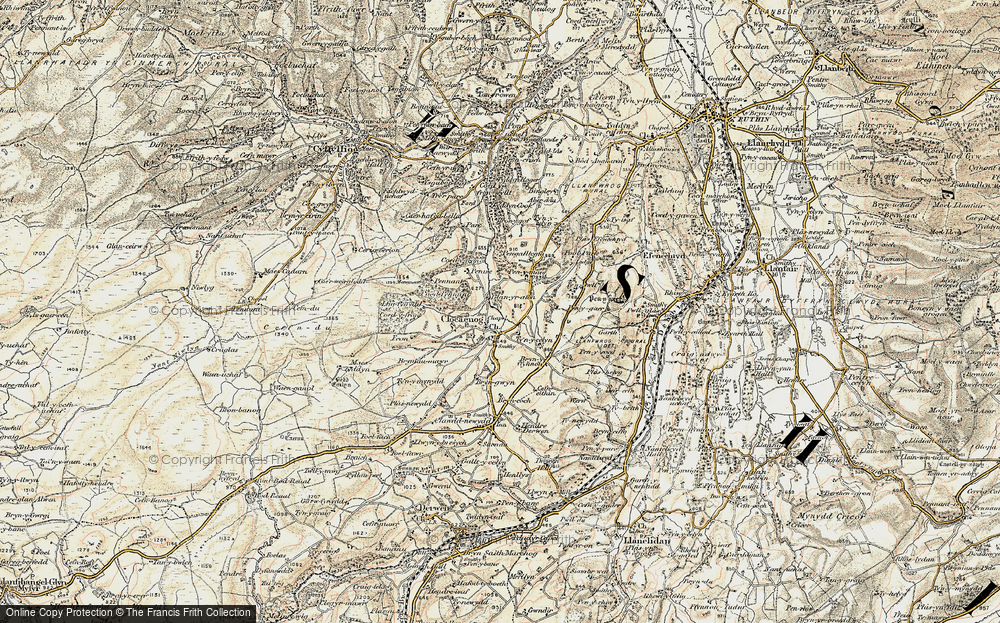 Old Map of Historic Map covering Pentre in 1902-1903