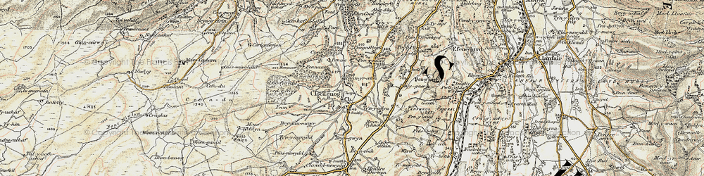 Old map of Clocaenog in 1902-1903