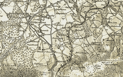 Old map of Braes Cairn in 1910
