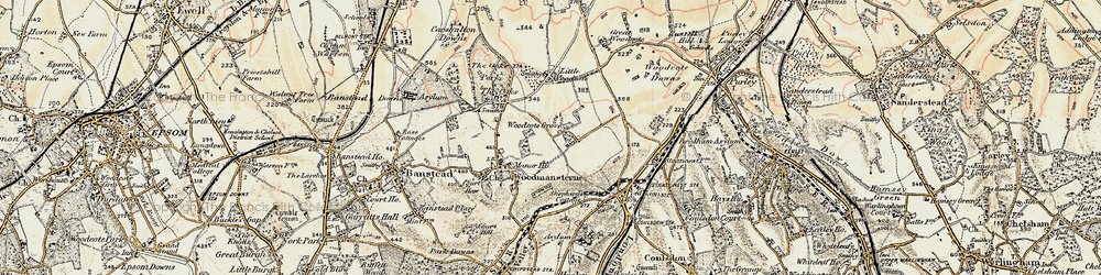 Old map of Woodcote Grove Ho in 1897-1909