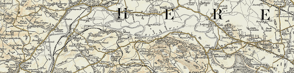 Old map of Clock Mills in 1900-1901