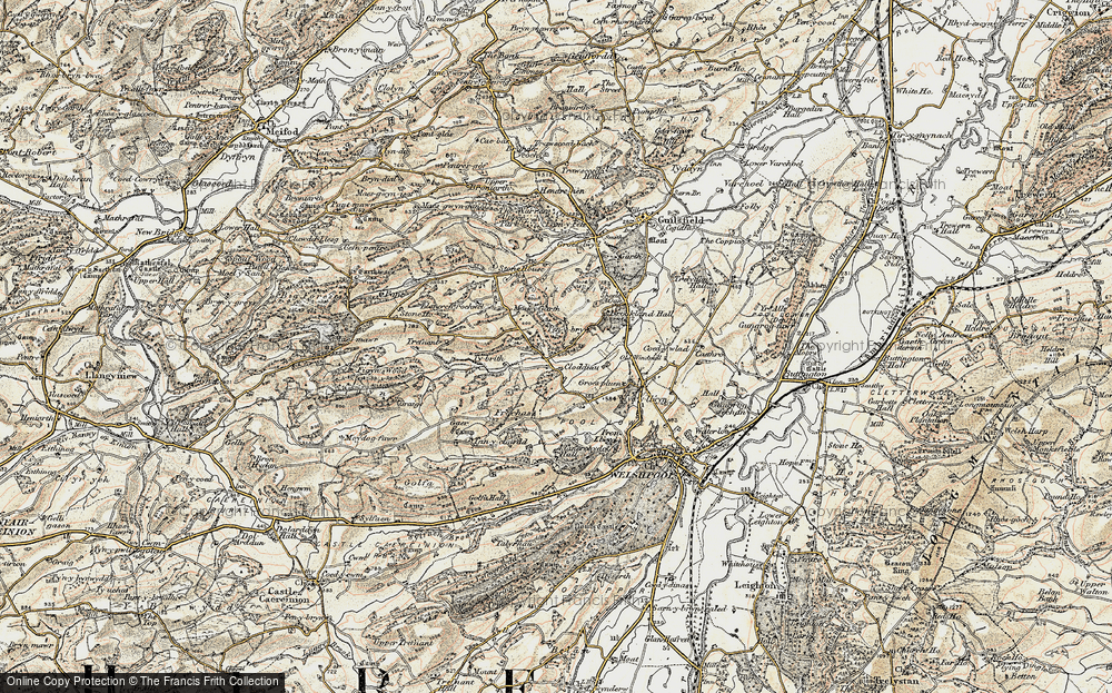 Old Map of Historic Map covering Frochas in 1902-1903