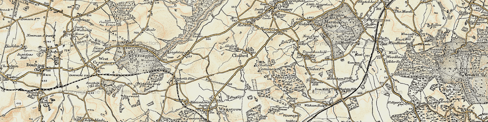 Old map of Cloford Common in 1897-1899