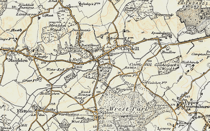 Old map of Clophill in 1898-1901