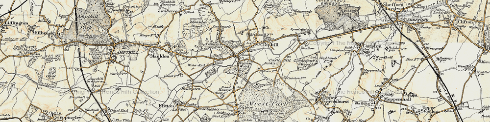 Old map of Clophill in 1898-1901