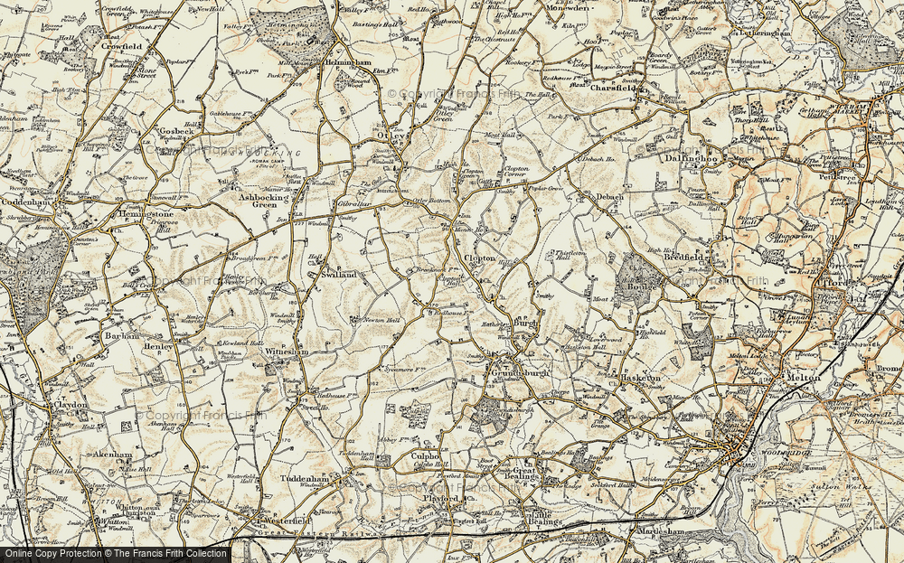 Old Map of Clopton, 1898-1901 in 1898-1901