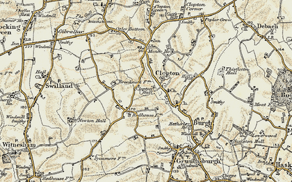 Old map of Clopton in 1898-1901