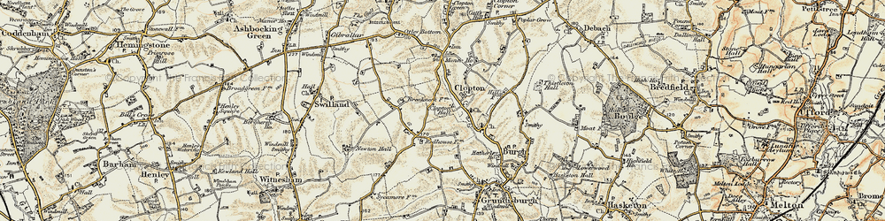 Old map of Bond's Corner in 1898-1901