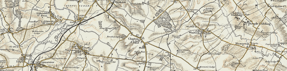 Old map of Barnwell Wold in 1901-1902