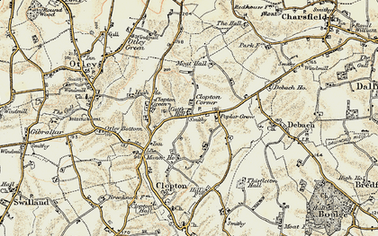 Old map of Clopton Corner in 1898-1901