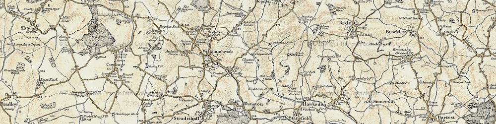 Old map of Clopton Green in 1899-1901