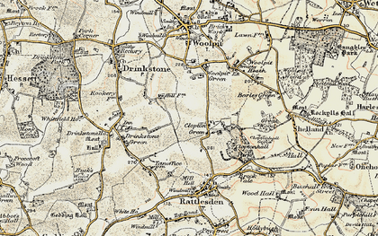 Old map of Clopton Green in 1899-1901