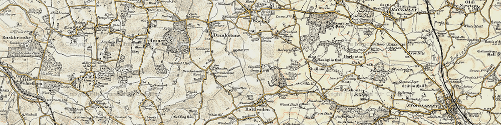 Old map of Clopton Green in 1899-1901