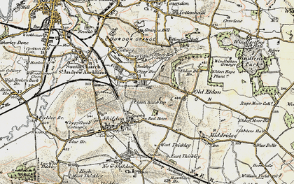 Old map of Close House in 1903-1904