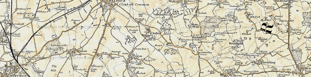 Old map of Clothall in 1898-1899