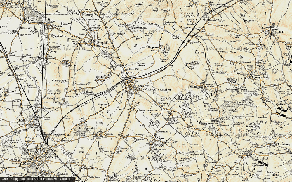 Old Map of Clothall Common, 1898-1899 in 1898-1899