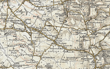 Old map of Clotton Common in 1902-1903