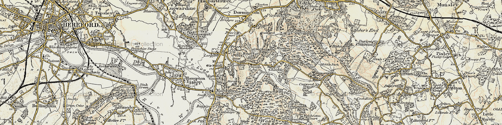 Old map of Backbury Hill in 1899-1901