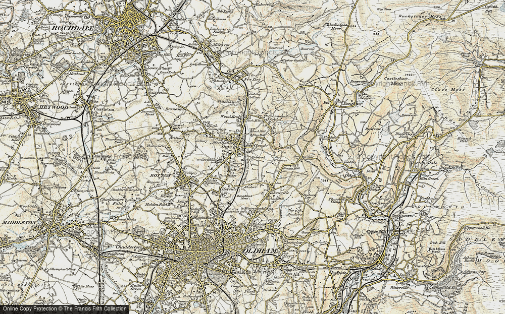 Old Map of Clough, 1903 in 1903
