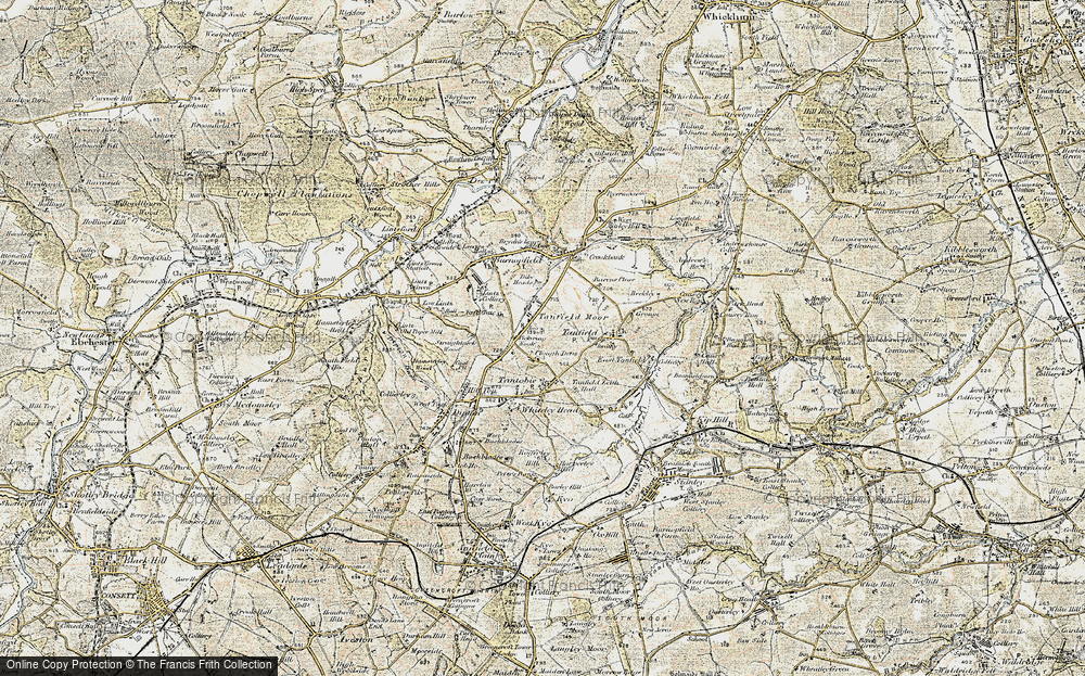 Old Map of Clough Dene, 1901-1904 in 1901-1904
