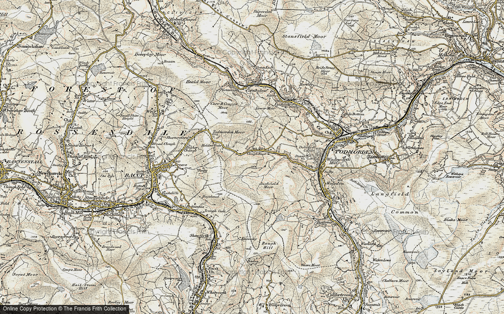 Old Map of Clough Foot, 1903 in 1903