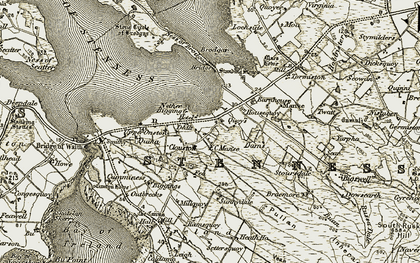 Old map of Bridge of Waithe in 1912