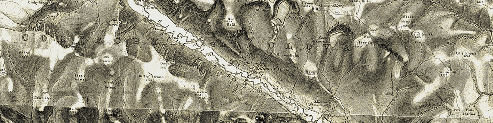 Old map of Clova in 1908