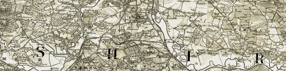 Old map of Clovenstone in 1909-1910