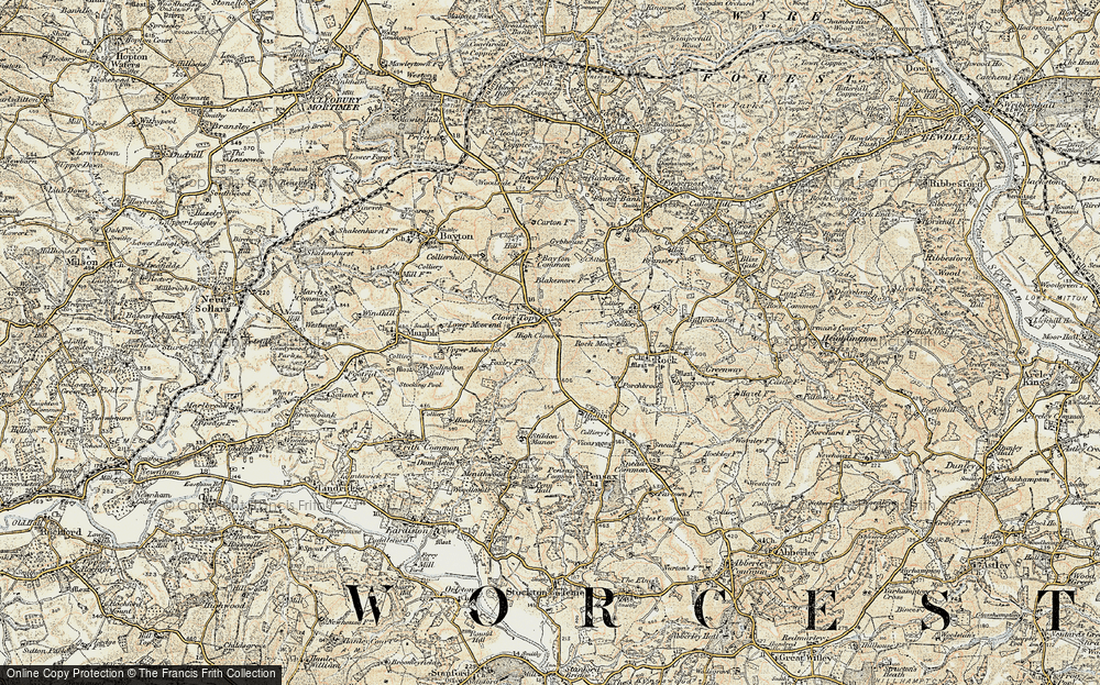 Old Map of Clows Top, 1901-1902 in 1901-1902