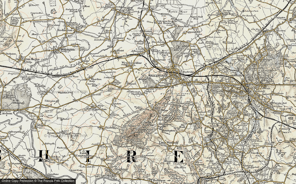 Old Map of Cluddley, 1902 in 1902