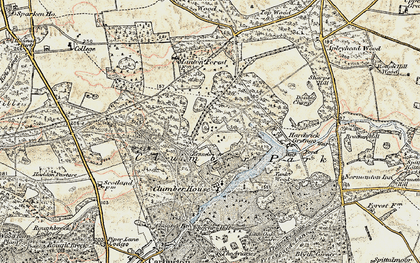 Old map of Clumber Park in 1902-1903