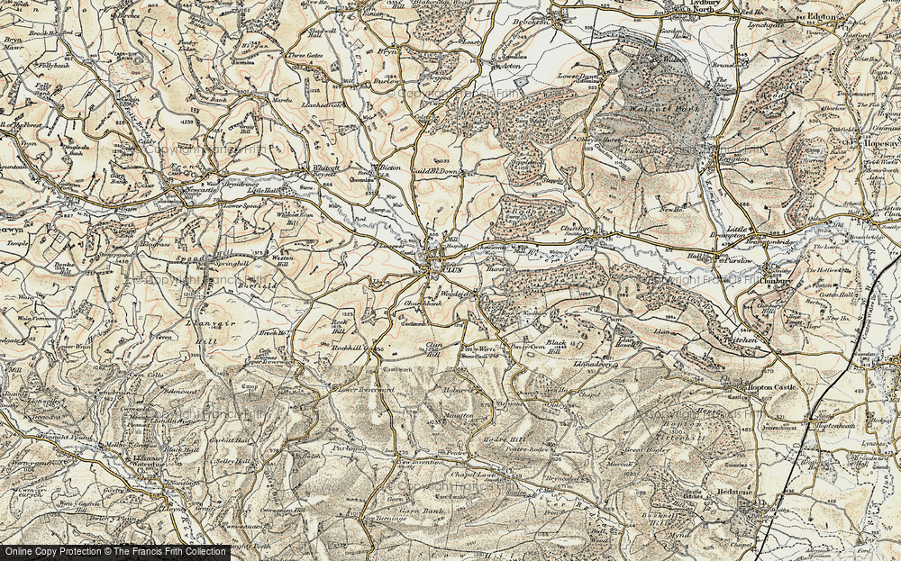 Old Map of Clun, 1901-1903 in 1901-1903