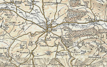 Old map of Clun in 1901-1903