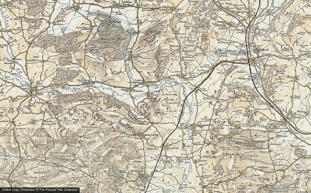 Old Map of Clunbury, 1901-1903 in 1901-1903