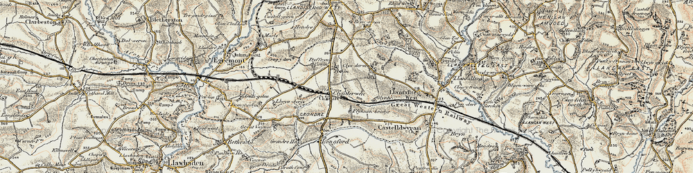 Old map of Clynderwen in 1901