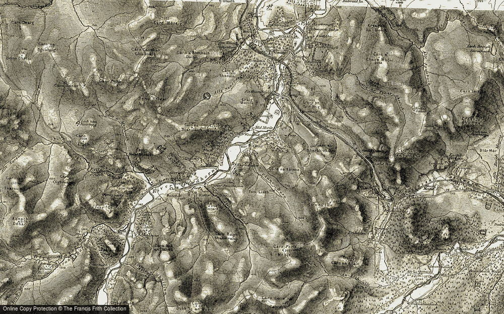 Old Map of Historic Map covering Allt Lathach in 1908-1912