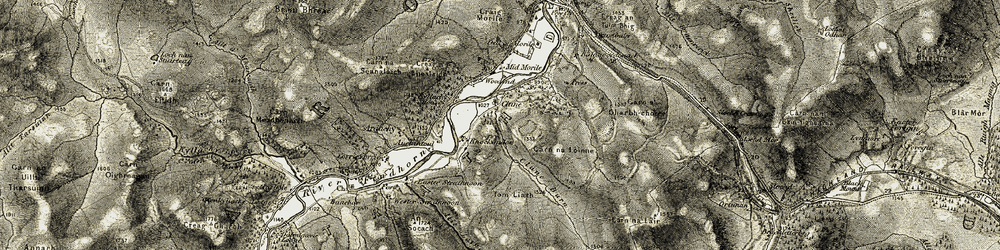 Old map of Allt Lathach in 1908-1912