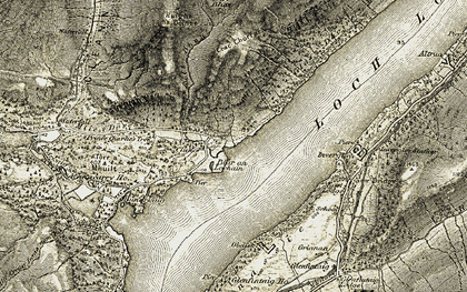 Old map of Blar an Lochain in 1908