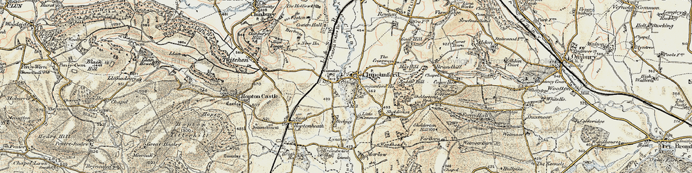 Old map of Clungunford in 1901-1903