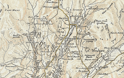 Old map of Aber-llia in 1900