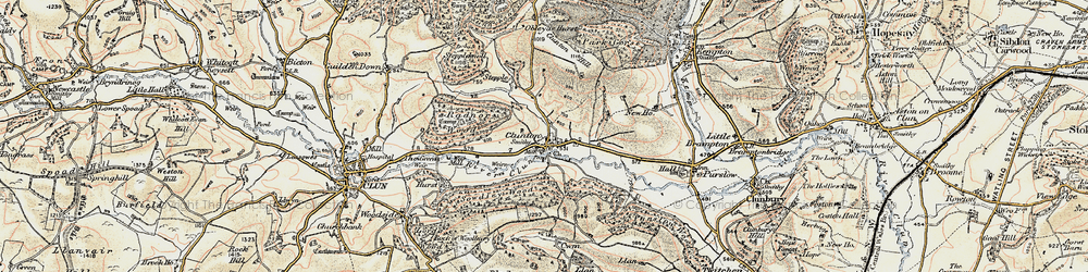 Old map of Clunton in 1901-1903