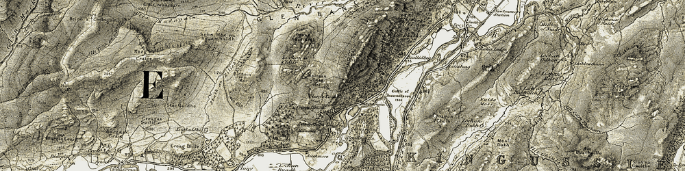 Old map of Cluny's Cave in 1908