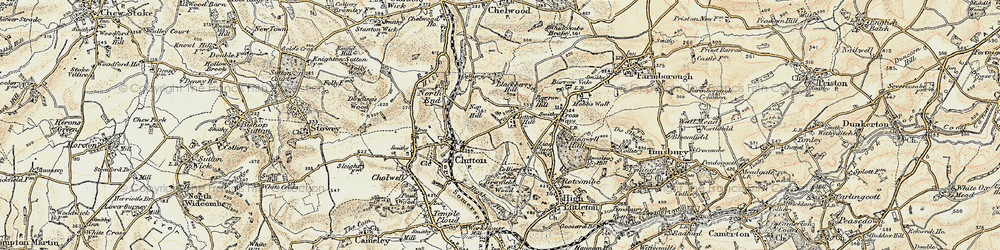 Old map of Clutton Hill in 1899