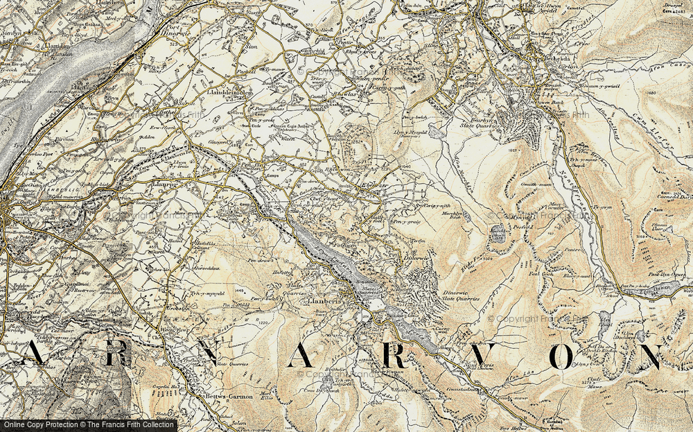 Old Map of Clwt-y-bont, 1903-1910 in 1903-1910
