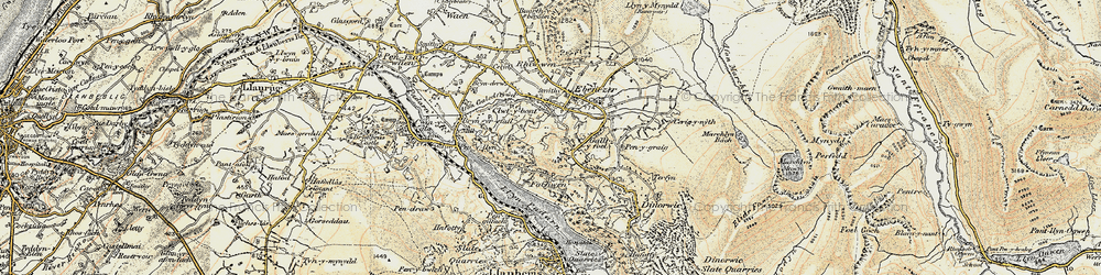 Old map of Clwt-y-bont in 1903-1910