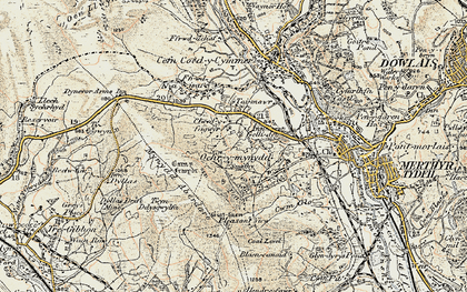 Old map of Clwydyfagwyr in 1900