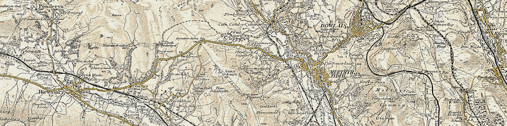 Old map of Clwydyfagwyr in 1900
